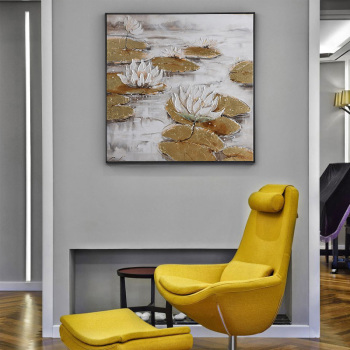 Factory price modern abstract oil canvas handmade flower painting wall art for living room