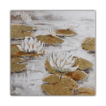 Factory price modern abstract oil canvas handmade flower painting wall art for living room