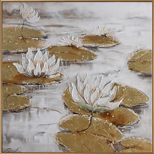 Factory price modern abstract oil canvas handmade flower painting wall art for living room
