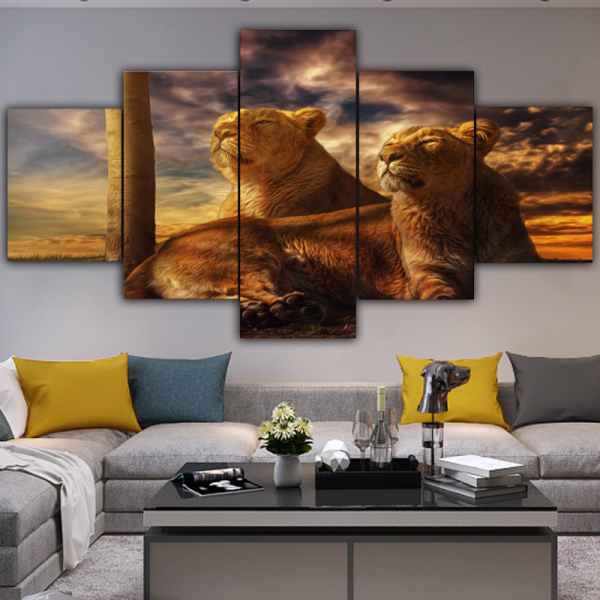 Animal HD spray painting five sets of combination painting home decoration painting