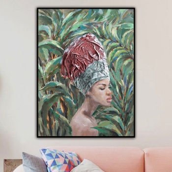 Contemplator Black African Nude Woman Oil Painting on Canvas Posters and Prints Scandinavian Wall Art Picture for living room