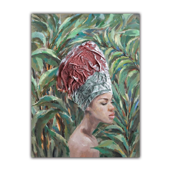 Contemplateur noir africain femme nue peinture à l'huile sur toile affiches et impressions scandinave mur Art photo pour salon
