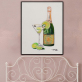 HD toile peinture hôtel décoration peinture art mural bouteille de vin et verre