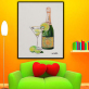 Pintura en lienzo HD decoración del hotel pintura arte de la pared botella de vino y vidrio