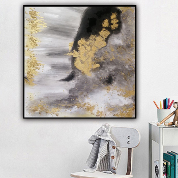 Pintura al óleo abstracta pintada a mano, decoración de sala de estar de hotel, núcleo de pintura compatible con personalización