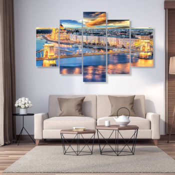 Pintura en lienzo moderna, 5 piezas, carteles de paisaje modulares, impresiones en lienzo, cuadros de pared para decoración para sala de estar