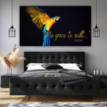 Ailes de perroquet peinture en aérosol HD salon canapé fond mur coups sans cadre