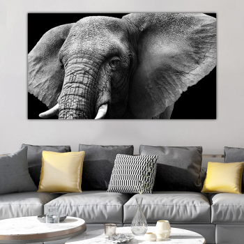 Pintura decorativa de elefante de animal nórdico, sala de estar simple moderna, sofá, Fondo de pared, dormitorio, estancia en casa, pintura colgante de cabecera