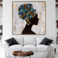 Peintures à l'huile d'illustration de femme africaine de luxe pour la décoration de salon