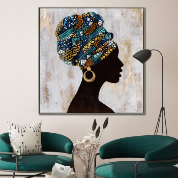 Pinturas al óleo de arte de mujer africana de lujo para decoración de sala de estar