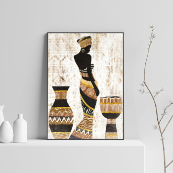 Artree Black And White African Lady Beautiful Paintings Art