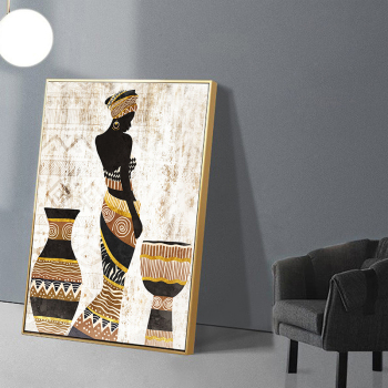 Artree schwarz-weiße afrikanische Dame schöne Gemälde Kunst