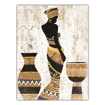 Artree Black And White African Lady Beautiful Paintings Art