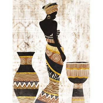 Artree schwarz-weiße afrikanische Dame schöne Gemälde Kunst