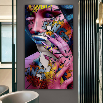 Pop arte abstracto belleza lienzo pintura porche corredor vertical pintura decorativa