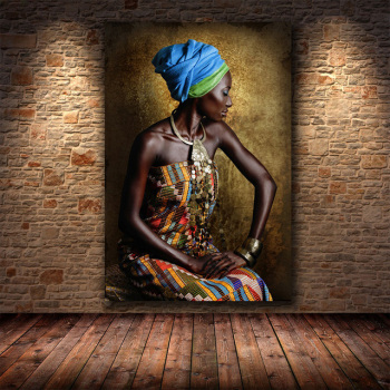 Hockende afrikanische Frauen Der HD-Inkjet-Malkern kann individuell angepasst werden