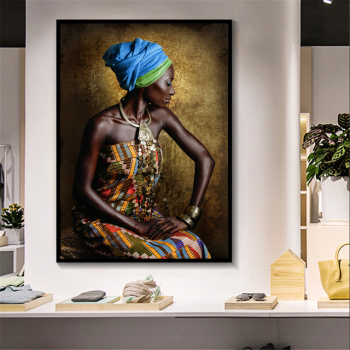 El núcleo de pintura de inyección de tinta HD para mujeres africanas en cuclillas se puede personalizar