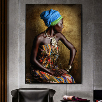 El núcleo de pintura de inyección de tinta HD para mujeres africanas en cuclillas se puede personalizar