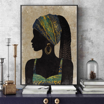 100 % handgefertigtes Ölgemälde „African Lady“, globale Kunst auf Leinwand