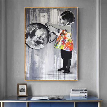 Abstract Painting On Canvas Modern Bright Color Abstract Painting Colorful Landscape Picture Home Wall Hotel Decor With Frame