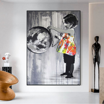 Abstract Painting On Canvas Modern Bright Color Abstract Painting Colorful Landscape Picture Home Wall Hotel Decor With Frame