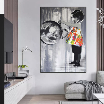 Abstract Painting On Canvas Modern Bright Color Abstract Painting Colorful Landscape Picture Home Wall Hotel Decor With Frame
