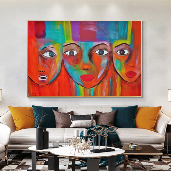 Pintura decorativa nórdica para sala de estar, estilo abstracto, pintura simple sin marco, núcleo HD, pintura en aerosol, lienzo, pintura para colgar en la pared
