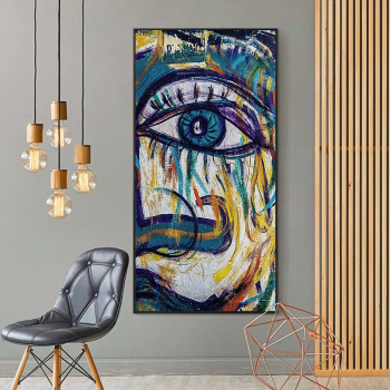 Art RETRO hall background wall modern simple abstract decorative painting bedroom Restaurant
