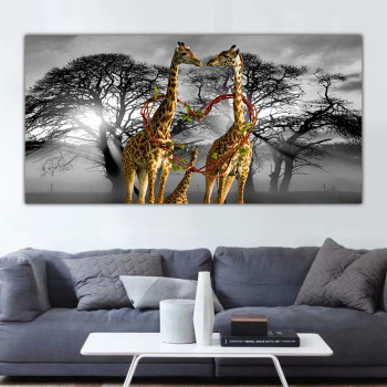 high quality hotel artwork modern stretched canvas print wall art blue abstract oil painting