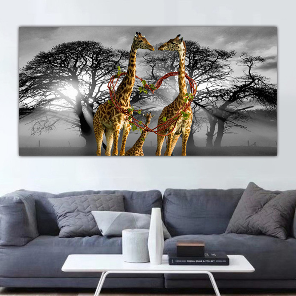 high quality hotel artwork modern stretched canvas print wall art blue abstract oil painting