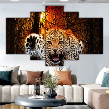 5 pièces impressions sur toile abstraites sur toile peinture créative artistique Animal mur Art peinture pour chambre photo