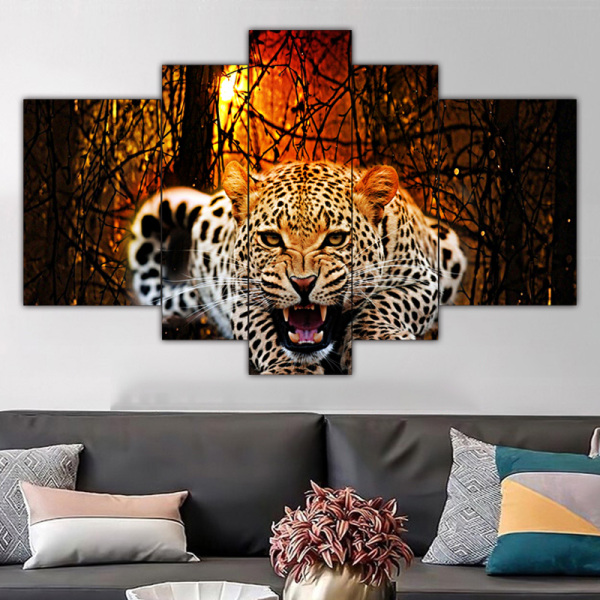 5 Pcs Abstract Canvas prints  On Canvas Painting Creative Artistic Animal Wall Art Painting For Bedroom picture