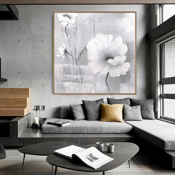 Large abstract decorative painting of flowers Hotel model room image oil painting living room bedroom hanging painting