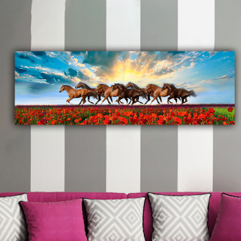 Pintura en aerosol caballos en la pradera lienzo pintura decoración del hogar pintura