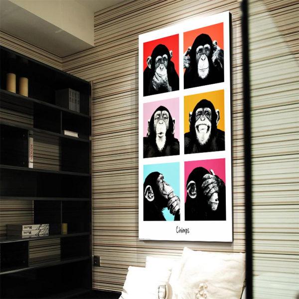 Orangutan combination picture HD printed canvas painting home decoration painting frameless painting