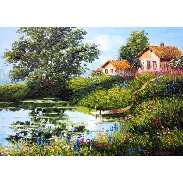 Natural Scenery Oil Painting Canvas Paint by Number DIY Painting for Adults