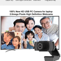 SURWAY AutoFocus 1080p Webcam with Stereo Microphone and Privacy Cover, FHD USB Web Camera, for Streaming Online Class, Compatible with Zoom/Skype/Facetime/Teams, PC Mac Laptop Desktop
