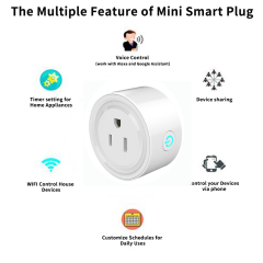 SURWAY Smart plug,  Mini Wifi Outlet Works with Alexa, Google Home,, Remote Control Your Home Appliances from Anywhere, ETL Listed,Only Supports 2.4GHz Network(4Packs)
