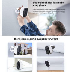 Camera pin AI thông minh 1080P dành cho an ninh gia đình, Phát hiện chuyển động AI, Tầm nhìn ban đêm có màu, Âm thanh 2 chiều