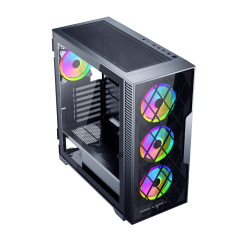 PC Case Full Tower Tempered Glass Black&White Gaming Computer Case Gabinete PC