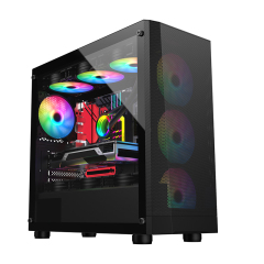E-ATX Gaming Computer Cases Towers Tempered Glass Slide Door PC Case Gaming Cabinet
