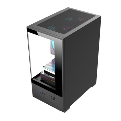 Full View Micro Gaming Case Mid tower Computer Gaming PC Case Tempered Glass Desktop CPU Cabinet