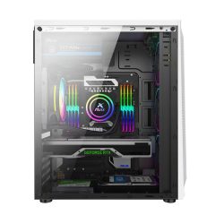 White Color Led Light Gaming PC Case ATX Full Tower Gaming Computer Case Mesh Panel Computer Cabinet