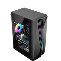 Gaming PC Case LED light Strip Front Gaming Computer Case ATX Full tower Glass Game Case