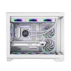 Wide Cube Gaming Computer Cases Towers Curved Glass Gamer PC Casing Micro-ATX Cabinet