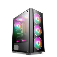 Cabinet PC Desktop Computer Case Tower Tempered Glass Window Entry Level Atx Gaming Gamer Pc Computer Cases