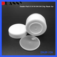 DNJP-520 Plastic White Double Wall Cosmetic Cream Jar