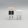 DNNN-520 5ML+5ML Square Clear Two Nail Bottles with One Cap