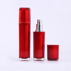 DNLA-502 Luxury Red Acrylic Square Cosmetic Lotion Pump Bottle Container for Skin Care