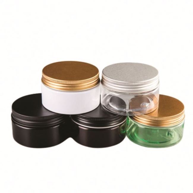 DNJE-500 Wholesale New Style Pet Aluminum Cap Jars Wide Mouth Mason Cosmetics Hand Cream Jar
